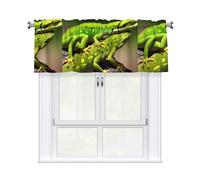 Rideau court à tringle pour cantonnière - 137,2 x 45,7 cm - Motif lézards WHJDPP gecko - Décoration d'intérieur - Filtre de lumière du soleil pour salon, cuisine, studio