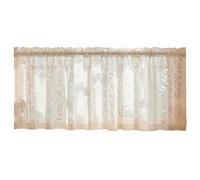 Rideau Court en Tulle Transparent Beige, Style Rétro Français, pour Cuisine, Salle de Bain, Chambre à Coucher, avec Cantonnière en Dentelle(200x100 cm/78x39 inch)
