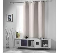 Rideau court occultant 135x180 cm - 90% obscurcissant, 6 œillets, beige naturel