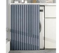 Rideau Court pour Placard sous Évier, Store à Clayette Pliable Anti-Poussière, Cache-Bureau Intime pour Dressing Ouvert(Blue,W*H 201-250X220cm)