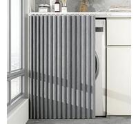 Rideau Court pour Placard sous Évier, Store à Clayette Pliable Anti-Poussière, Cache-Bureau Intime pour Dressing Ouvert(Gray,W*H 40-60X200cm)