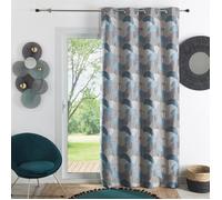 Rideau d'ameublement à jacquard arrondi Bleu 140x260 cm