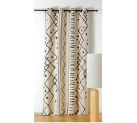 Rideau d'ameublement motifs ethniques ""Nazca"" - Taille: 140x260cm - Coloris: Noir