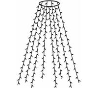 Rideau d'arbre LED Chaîne de lumière 300 blanc chaud 12 brins-2,5m Minuterie FHS 31176