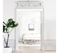 Rideau de 94 x 200,7 cm en dentelle macramé pour portes, séparateur de pièce, panneau de fenêtre hippie pour chambre à coucher, placard, rideaux de porte (blanc)