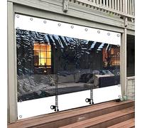 Rideau de bâche imperméable avec porte zippée pour pergola et tonnelle - Panneaux latéraux en PVC résistant aux intempéries avec œillets - 1,8 x 2,5 m