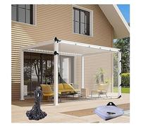 Rideau de bâche imperméable en polyéthylène transparent avec œillets pour pergola, porche, tonnelle et cabane - Solution d'intimité résistante aux intempéries