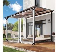 Rideau De Bâche Imperméables Transparents Avec Fermeture Éclair,Panneaux Latéraux en Bâche Étanche Claire en Plastique Pvc De 0,3mm,Avec Œillets,Pour Pergola,Gazebo,Terrasse,1Zip-1.9×3m(6.2*9.8ft)