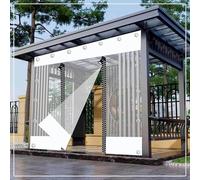 Rideau De Bâche Transparent Extérieur Imperméable,Pergola Gazebo Patio Carport Panneau De Bâche Claire Blanche,Avec Porte Zippée,Rideaux Étanche,Bâche De Séparation Pvc,W×H-4×2.5m(13.1*8.2ft)