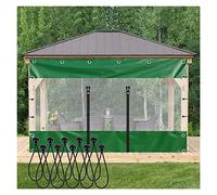 Rideau de Bâche Transparent Extérieur Panneau Imperméable PVC, for Pergola, Porche, Belvédère, Cabanon/intérieur, avec Fermeture Éclair Et Cordon Élastique(3.2x2.5m/10.5x8.2ft)