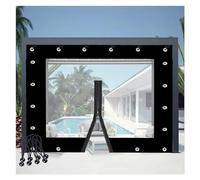 Rideau de bâche transparent imperméable avec œillets - Panneaux latéraux transparents en PVC de 0,5 mm pour pergola, porche, tonnelle - Taille personnalisable (4,4 x 2,5 m) et couleur (noir)