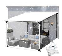 Rideau De Bâche Transparent Imperméable Extérieur Avec Porte À Fermeture Éclair,Panneaux Latéraux en Bâche Pvc Claire Étanche De 0,3mm,Rideaux De Séparation,Avec Œillets,NoZip-3.3×2.2m(10.8*7.2ft)