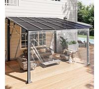 Rideau de bâche transparent imperméable pour extérieur, 4,7 x 5,2 m, rideaux de séparation en vinyle PVC résistant aux intempéries avec œillets pour tonnelle, porche, pergola, terrasse, intimité
