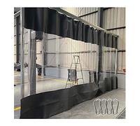 Rideau de bâche transparent robuste en vinyle imperméable avec œillets pour une utilisation en extérieur, idéal pour les ateliers et les pergolas, taille personnalisée, 2,8 x 4 m, couleur grise