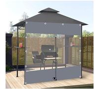 Rideau de bâche transparent robuste et imperméable avec fermeture éclair - Panneaux latéraux en PVC transparent pour pergola, tonnelle, porche, terrasse - 3,2 x 2,2 m