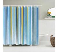 Rideau de Bain Anti Moisissure 160x160cm/WxH Rideau de Douche à Rayures colorées, Tissu imperméable, Motifs géométriques, pour Salle de Bain, décoration d'intérieur