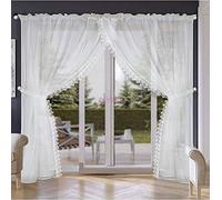 Rideau de balcon long Rideau en voile avec fronces Gipüre LB-11-A, 250x600 cm