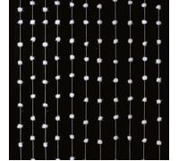 Rideau de décoration - JJA - Noël - 90 cm x 200 cm - Blanc pailleté - 18 boules de 30 mm