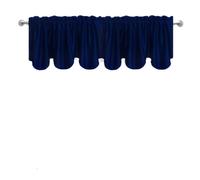 Rideau de cantonni re festonn d coratif occultant Aquazolax pour fen tre de cuisine, 132 x 45 cm, bleu marine, panneau simple