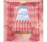 Rideau de chambre d'enfant, set de 5 pièces avec motif animalier en rose