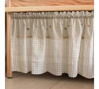 Rideau de Cuisine Court, Rideaux Courts pour Salle de Bain et Cuisine, Rideaux sous l'évier,Chambre Rideaux Courts Rétro en Coton et Lin Rideau de Bistrot Brodé pour Petites Fenêtres pour Chambre