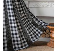 Rideau de cuisine en crochet beige semi-transparent - 150 cm de large x 160-300 cm - En lin et coton - Pour salon - Style à œillets