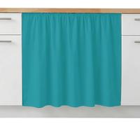 Rideau De Cuisine Lumineux - Cache-évier pour Intimité, étagères Et Buanderie - Couleur Unie pour Salle De Bain Et Décoration Intérieure Turquoise 28W x 35L (Pack of 1)