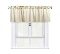 Rideau de cuisine semi-transparent avec imprimé carte de Saint-Valentin 137,2 x 45,7 cm, 1 panneau court pour chambre à coucher, salle de bain