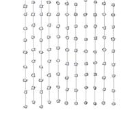 Rideau de décoration - JJA - Noël - 90 cm x 200 cm - Blanc pailleté - 18 boules de 30 mm