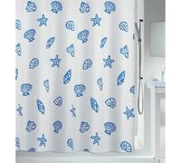 Spirella Rideau de douche Polyester CONCHA 120x200cm Bleu et Blanc