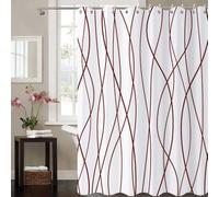 Rideau de Douche 120X200 à Rayures Abstraites Simples,Rideau de Salle de Bain Moderne à Rayures Incurvées Abstraites,Rideau de Bain Imperméable à Séchage Rapide Et Esthétique Moderne avec Croc