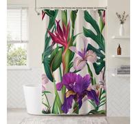 Rideau de Douche 140x190cm Iris Rideau Douche, Imperméable Tissu Polyester Rideaux Baignoire, Lavable en Machine, Mit Anneaux Oeillets， Accessoires Salle de Bain Rideaux, (Usine) ZO-884