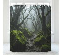 Rideau de Douche 150x180 Forêt Brumeuse 3D Imprimé Anti Moisissure | Bryophytes, Imperméable Tissu Polyester, Lavable en Machine, Décoration Salle de Bain Baignoire, avec Crochets C/831
