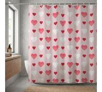 Rideau de Douche 160x180 cm, Rose Amour Rideaux de Douche Baignoire en Imperméable Polyester Plat avec Ourlet Lesté, Salle de Bain Tissu Lavable en Machine à Séchage Rapide, avec 12 Anneaux K-O2142