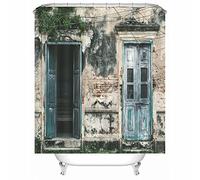 Rideau de Douche 180 X 200 Marron, Rideau de Douche Thrroom à l'intérieur du Rideau de Maison délabré en Polyester pour Printemps été Automne Hiver 71X79In