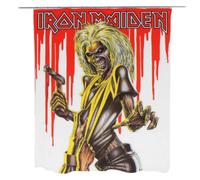 Motörhead Curtain Rideau de Douche avec Anneaux pour Rideau de Douche, Polyester, Noir, 180 x 200 x 0,1 cm