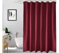 Rideau de Douche 180x240 cm Rideau Douche Rouge Rideaux Impermeable, Simplicité Shower Curtain Feuilles Curtains avec Ourlet Lesté, 12 Crochets Facile à Installer, Baignoire ou la Salle de Bain Y-3911