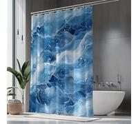 Rideau de Douche 180x240,Rideau Douche Bleu clair Rideaux Impermeable,Shower Curtain Abstrait Curtains avec Ourlet Lesté,12 Crochets Résistant Facile à Installer,Baignoire ou la Salle de Bain H1-219