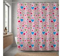 Rideau de Douche 200x200 cm, Rose Amour Rideaux de Douche Baignoire en Imperméable Polyester Plat avec Ourlet Lesté, Salle de Bain Tissu Lavable en Machine à Séchage Rapide, avec 12 Anneaux K-O2128