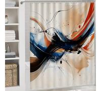 Rideau de Douche, 200x200cm, Motif Résumé Graffiti Bande, Anti-moisissure, Imperméable, Lavable, Rideau Salle de Bain pour Baignoire avec 12 Anneaux de Rideau de Bain