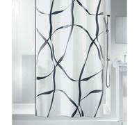 Rideau de douche - 240 x 180 cm - Noir et Blanc - Polyester - Ribbon SPIRELLA
