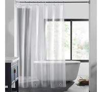Rideau de Douche 3D Transparent Imperméable, 180x200cm EVA, Eclairage Naturel, Con 12 Oillets e 3 Lestés, Pour Baignoire