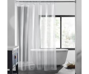 Rideau de Douche 3D Transparent Imperméable, 180x200cm EVA Rideau Douche Eclairage Naturel, Transparent Shower Curtain con 12 Oillets e 3 Lestés, Rideau de Douche Transparent pour Douche, Baignoire