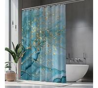 Rideau de Douche 80x200, Rideau Douche Turquoise Rideaux Impermeable, Shower Curtain Arbre Curtains avec Ourlet Lesté, 12 Crochets Résistant Facile à Installer, Baignoire ou la Salle de Bain H1-231