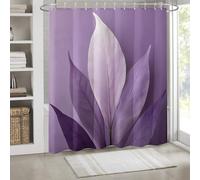 Rideau de Douche à imprimé Feuilles Violettes avec Crochets, Tissu Polyester, Style Simple pour fenêtres, Murs et baignoires, décoration d'intérieur 75x190cm/(WxH)