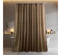 Rideau de douche à paillettes marron argenté : rideaux de luxe élégants en tissu taupe doré métallique scintillant pour décoration de salle de bain de vacances - Accessoires de salle de bain glamour