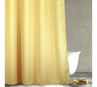 Rideau de douche à tissage gaufré jaune : rideau de douche en tissu texturé robuste pour salle de bain - Imperméable et lavable en tissu polyester épais - 183 x 183 cm de hauteur