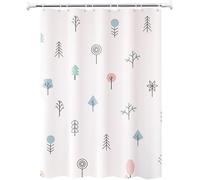 Rideau de Douche Anti-Moisissure 120 x 180 cm Petit Arbre Amusant - Tissu Polyester Imperméable à Séchage Rapide et Lavable - Dessin Animé pour Enfants Rideaux Salle de Bain avec 8 Crochets A.820