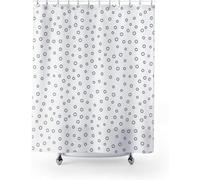 Rideau de Douche Anti-Moisissure 200x200 cm Points - Tissu Polyester Imperméable à Séchage Rapide et Lavable - Cercles Géométriques Noirs et Blancs Rideaux Salle de Bain avec 12 Crochets A.922
