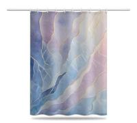 Rideau de Douche Anti Moisissure 200x200cm, Rideau Douche Bleu et Violet Imperméable Tissu Polyester Lavable Marbre Rideaux de Baignoire avec Ourlet Inférieur Lesté et Crochets en C (LB1904)